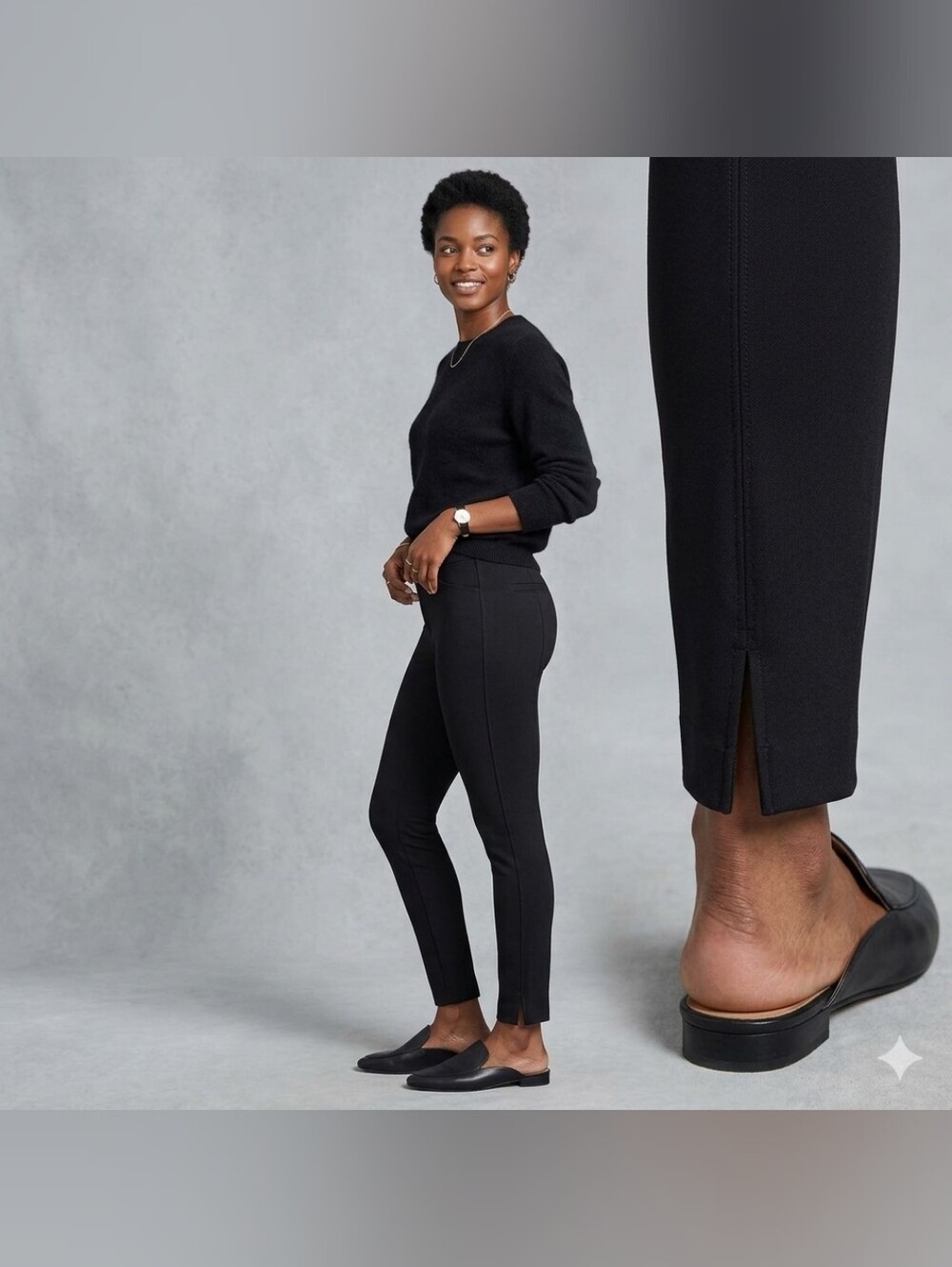 SPANX The Perfect Black Pant Ankle Backseam Skinny Ponte Pants - Size Small